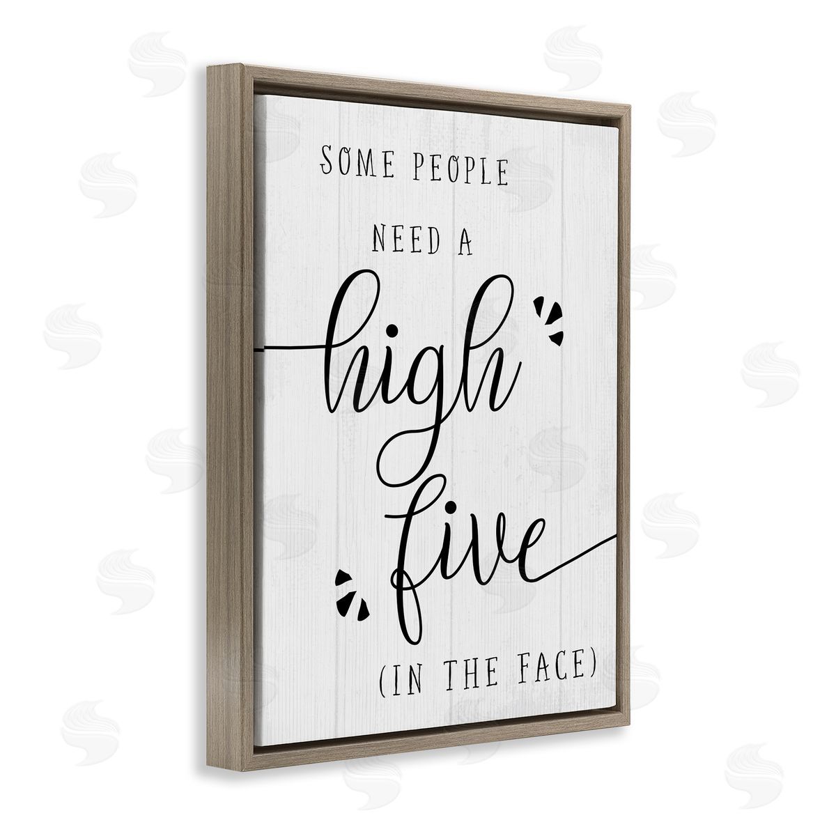 High Five in the Face Brown Floating Frame Canvas Wall Art, Home Decor by Stupell Studio