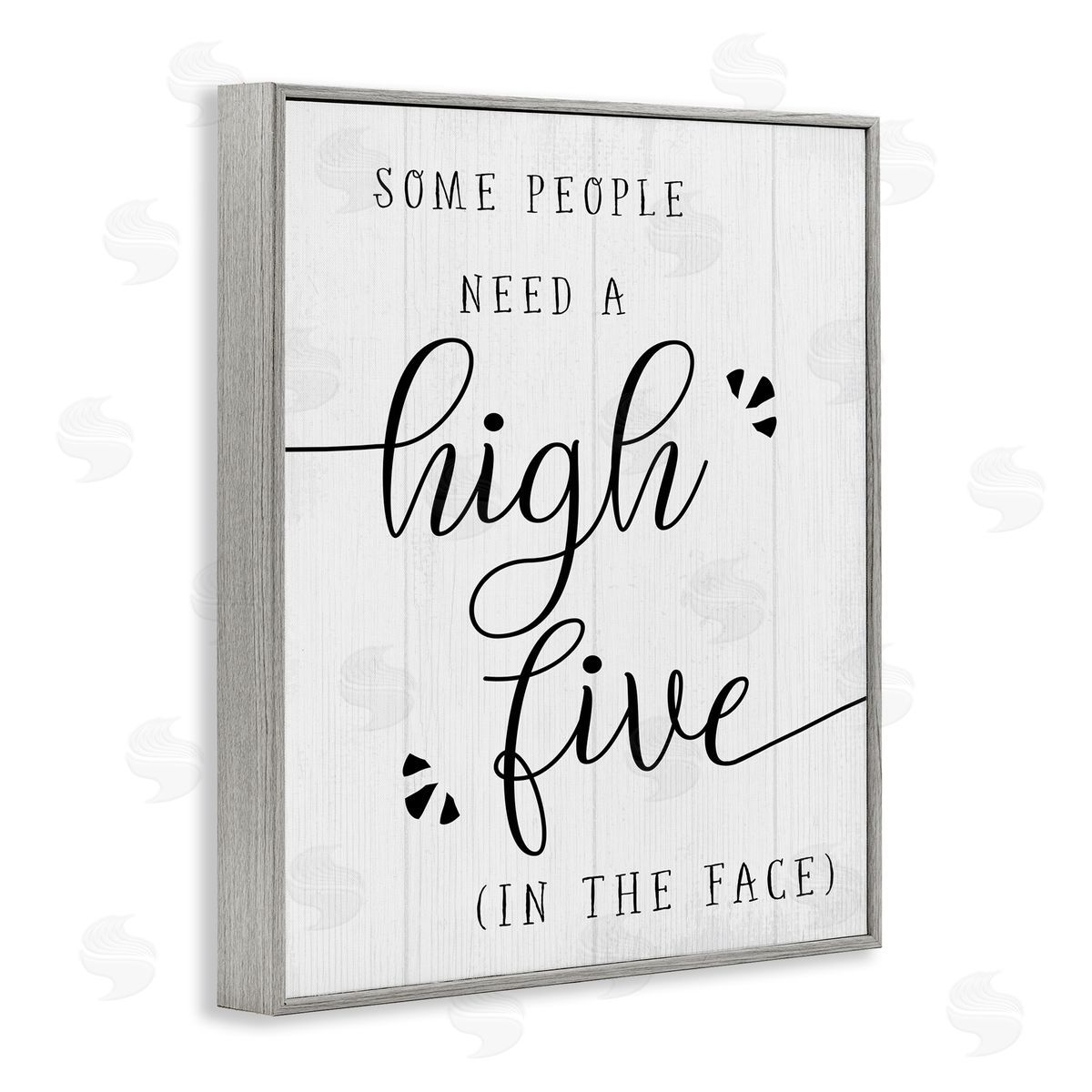 High Five in the Face Grey Frame Print Wall Art, Home Decor by Stupell Studio