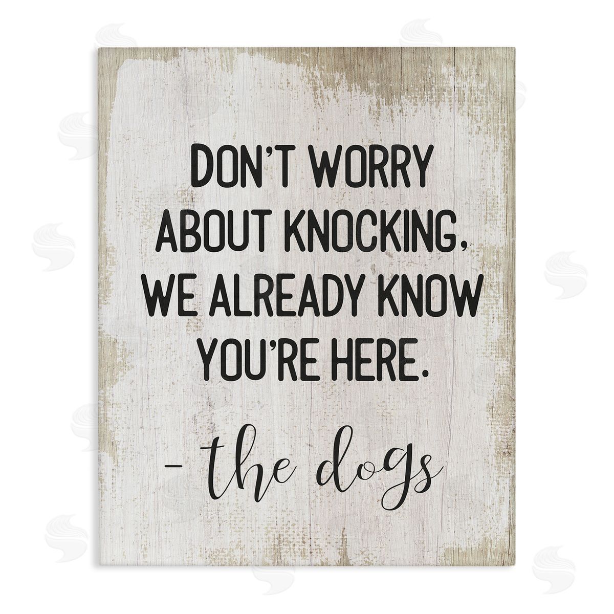 We Know You're Here Dog Canvas Wall Art, Home Decor by Stupell Studio