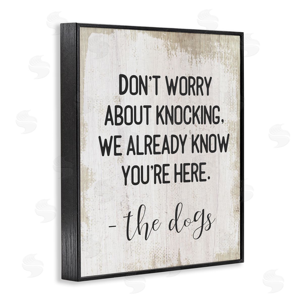 We Know You're Here Dog Black Frame Print Wall Art, Home Decor by Stupell Studio