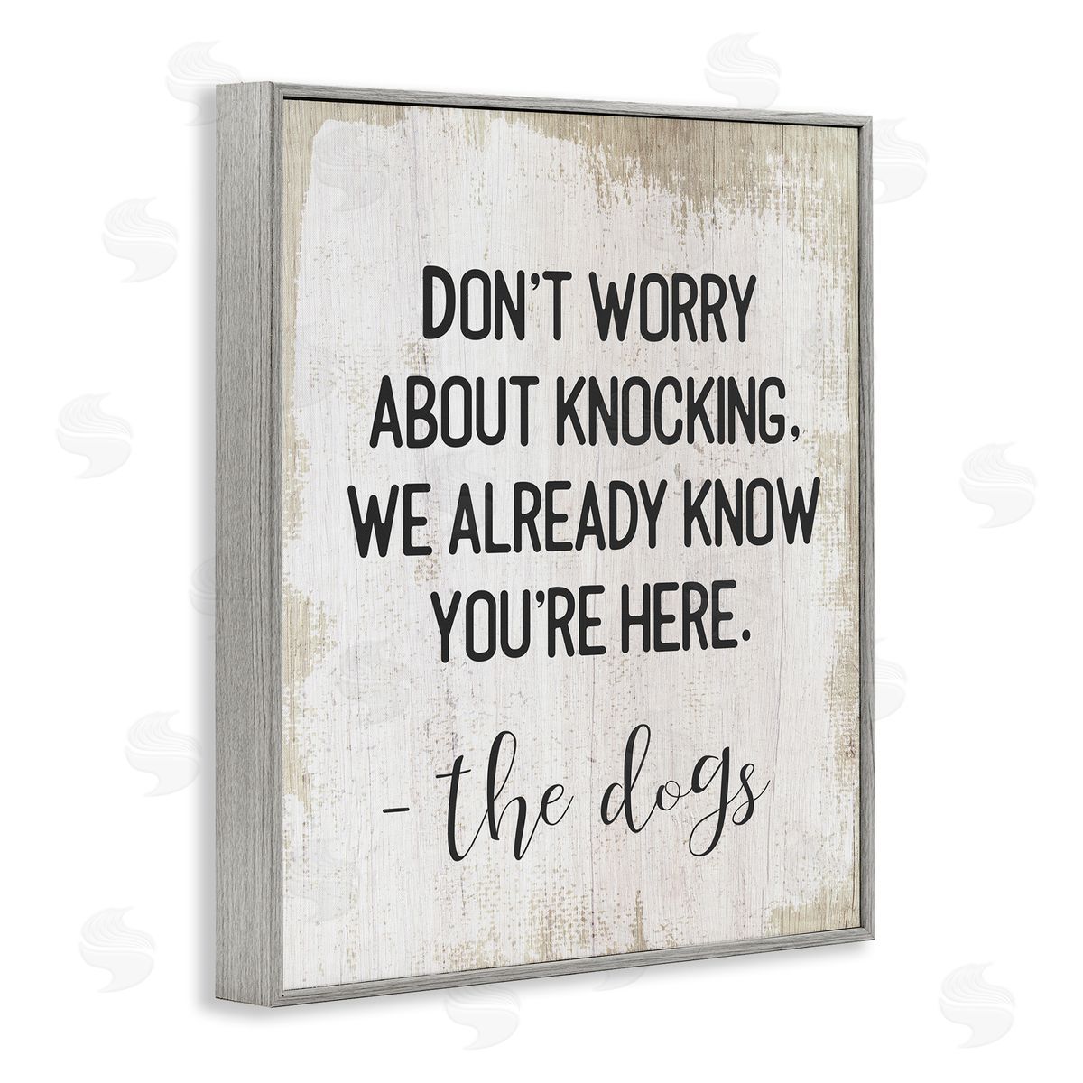 We Know You're Here Dog Grey Frame Print Wall Art, Home Decor by Stupell Studio