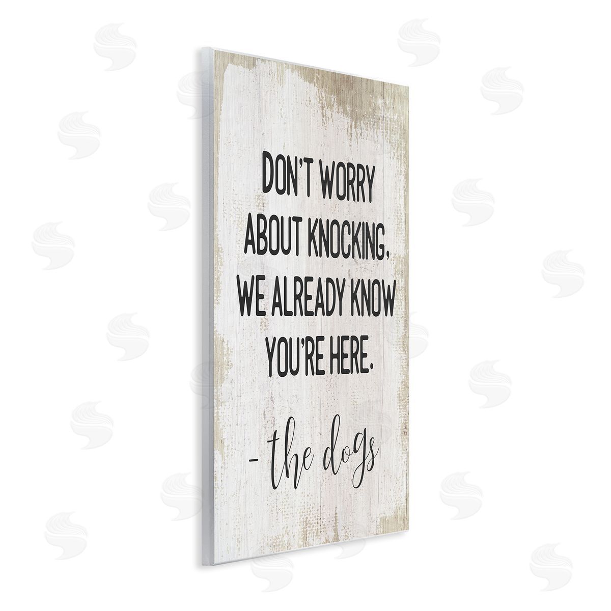 We Know You're Here Dog Wood Plaque Wall Art, Home Decor by Stupell Studio
