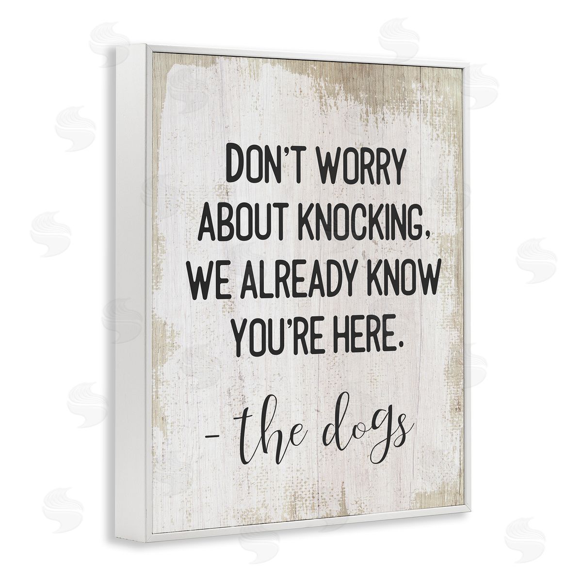 We Know You're Here Dog White Frame Print Wall Art, Home Decor by Stupell Studio