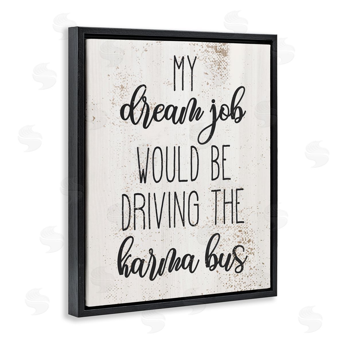 Dream to Drive the Karma Bus Black Floating Frame Canvas Wall Art, Home Decor by Stupell Studio