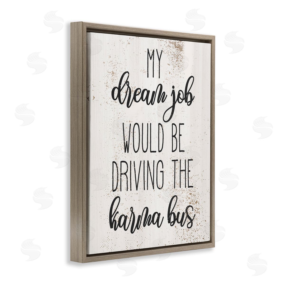 Dream to Drive the Karma Bus Brown Floating Frame Canvas Wall Art, Home Decor by Stupell Studio
