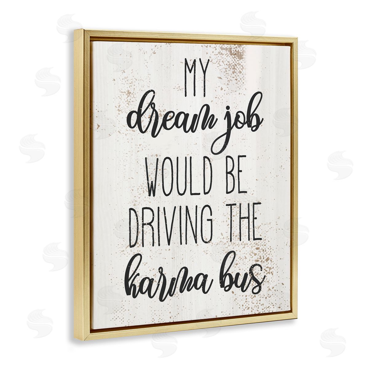 Dream to Drive the Karma Bus Gold Floating Frame Canvas Wall Art, Home Decor by Stupell Studio