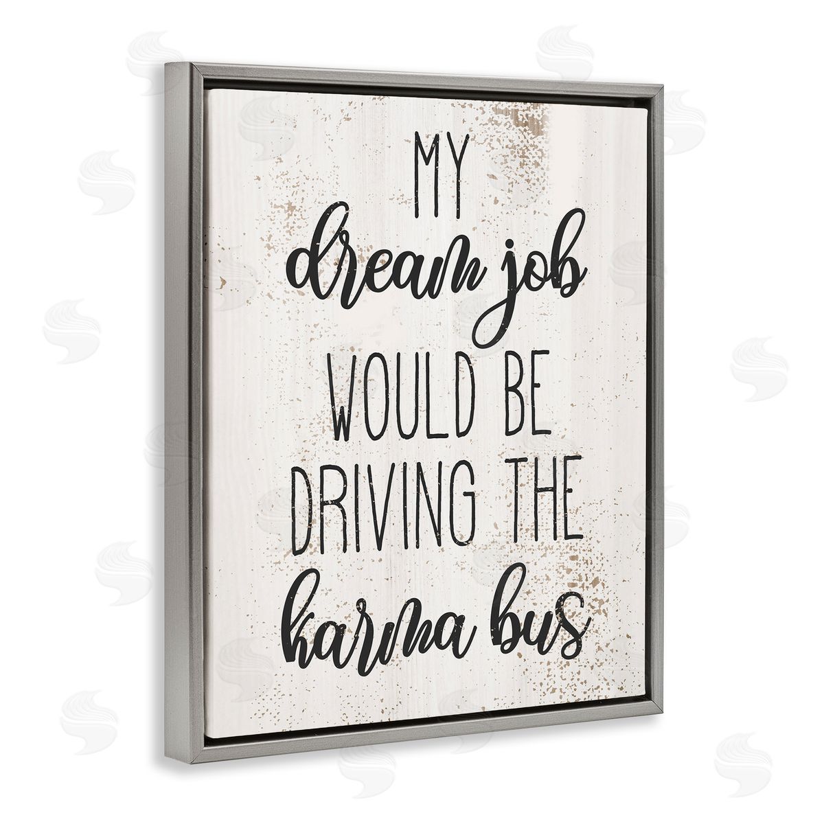 Dream to Drive the Karma Bus Grey Floating Frame Canvas Wall Art, Home Decor by Stupell Studio