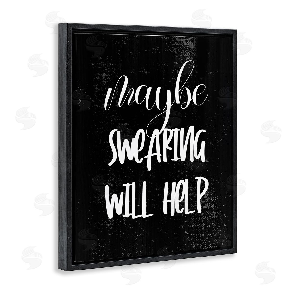 Maybe Swearing Will Help Black Floating Frame Canvas Wall Art, Home Decor by Stupell Studio