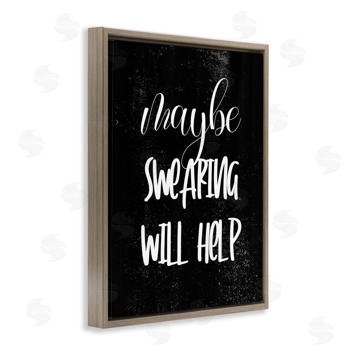 Maybe Swearing Will Help Brown Floating Frame Canvas Wall Art, Home Decor by Stupell Studio