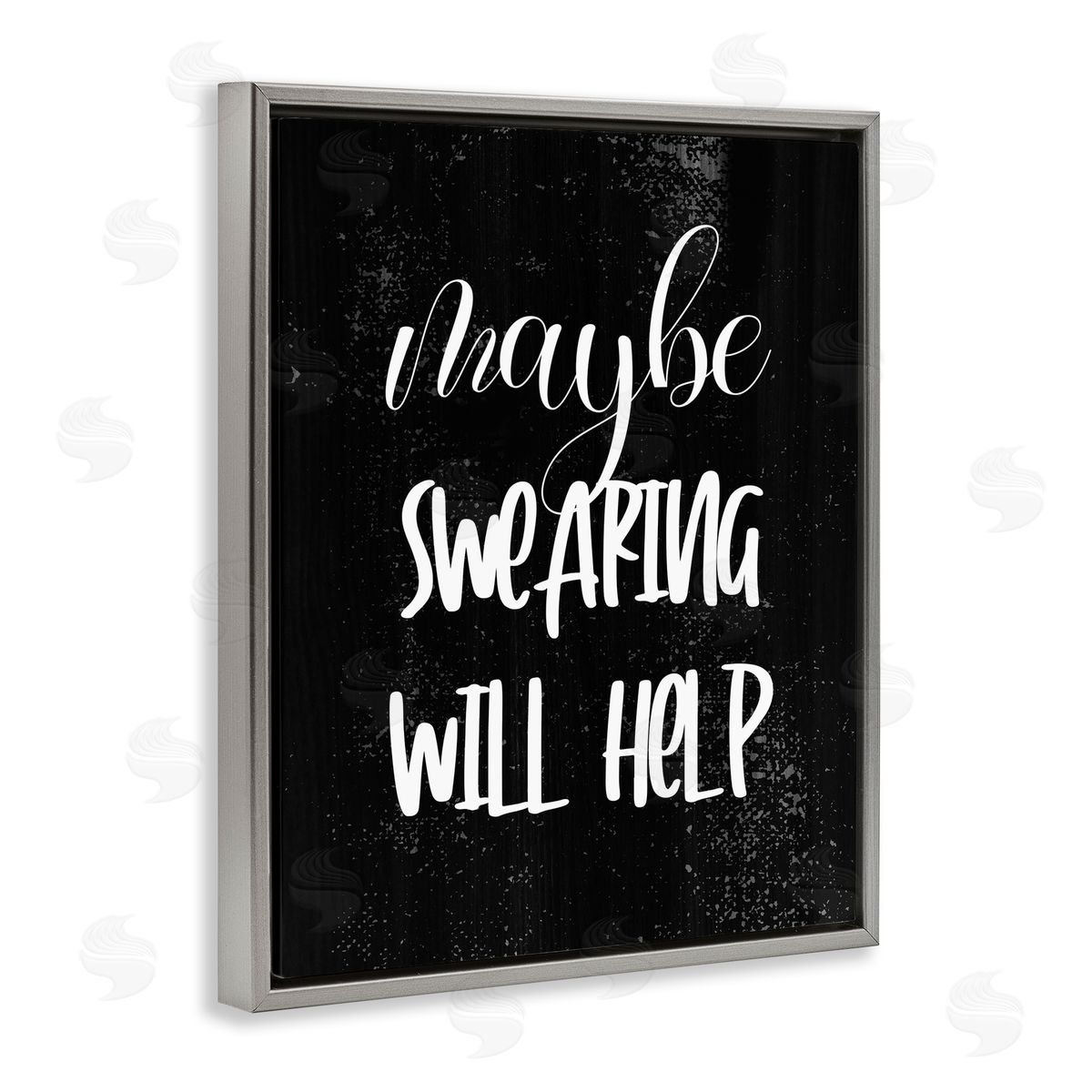 Maybe Swearing Will Help Grey Floating Frame Canvas Wall Art, Home Decor by Stupell Studio