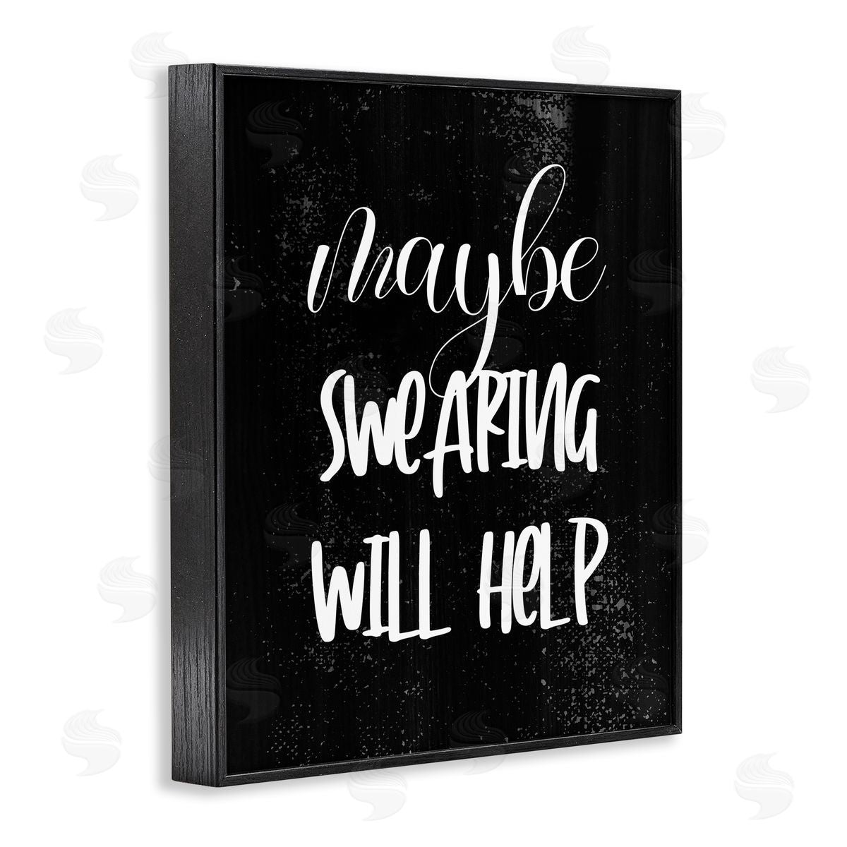 Maybe Swearing Will Help Black Frame Print Wall Art, Home Decor by Stupell Studio