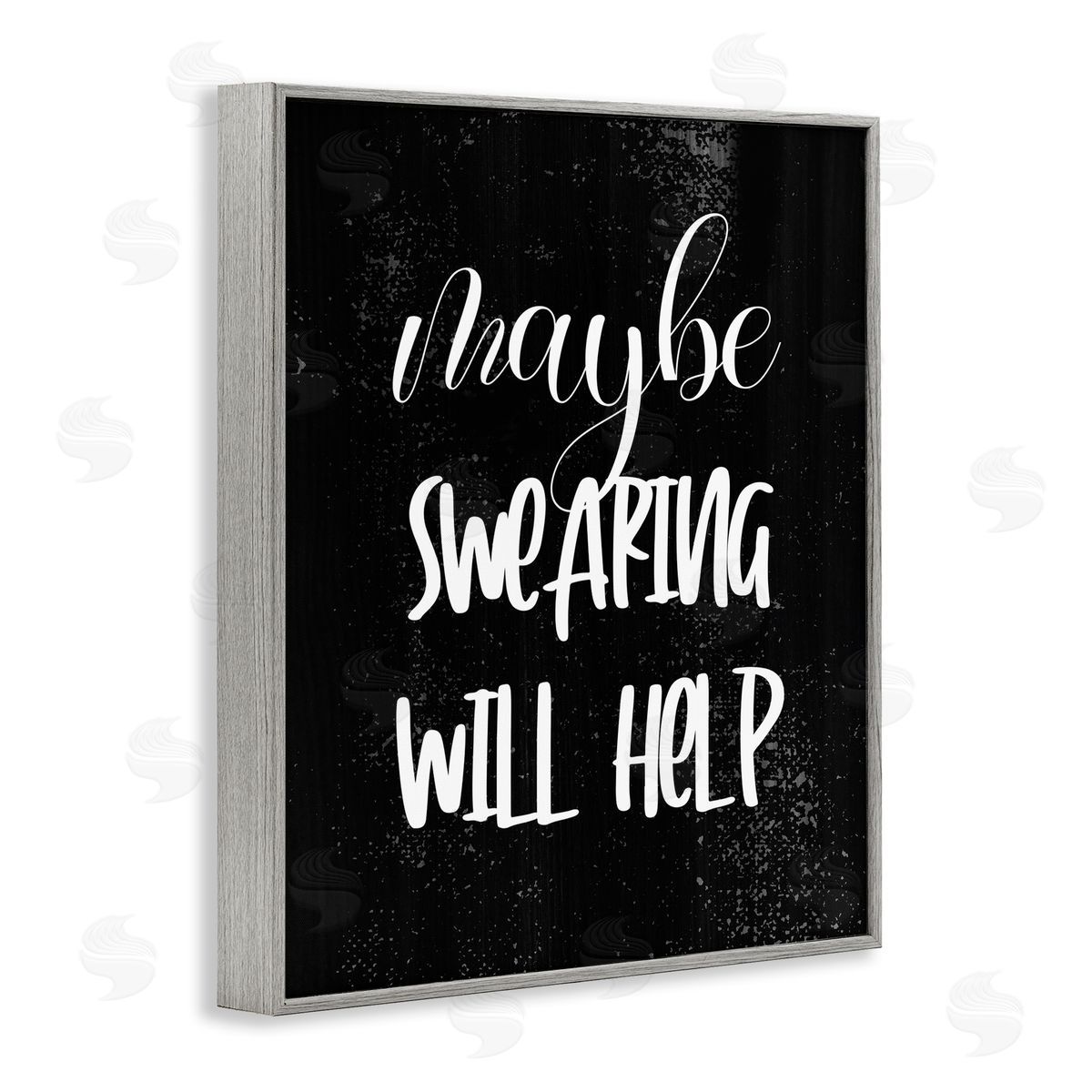 Maybe Swearing Will Help Grey Frame Print Wall Art, Home Decor by Stupell Studio