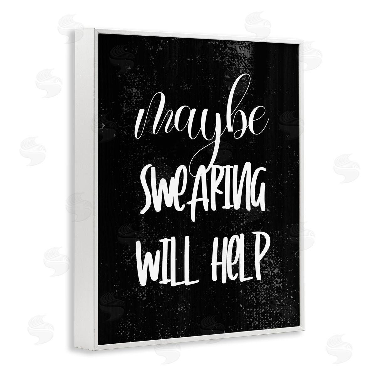 Maybe Swearing Will Help White Frame Print Wall Art, Home Decor by Stupell Studio