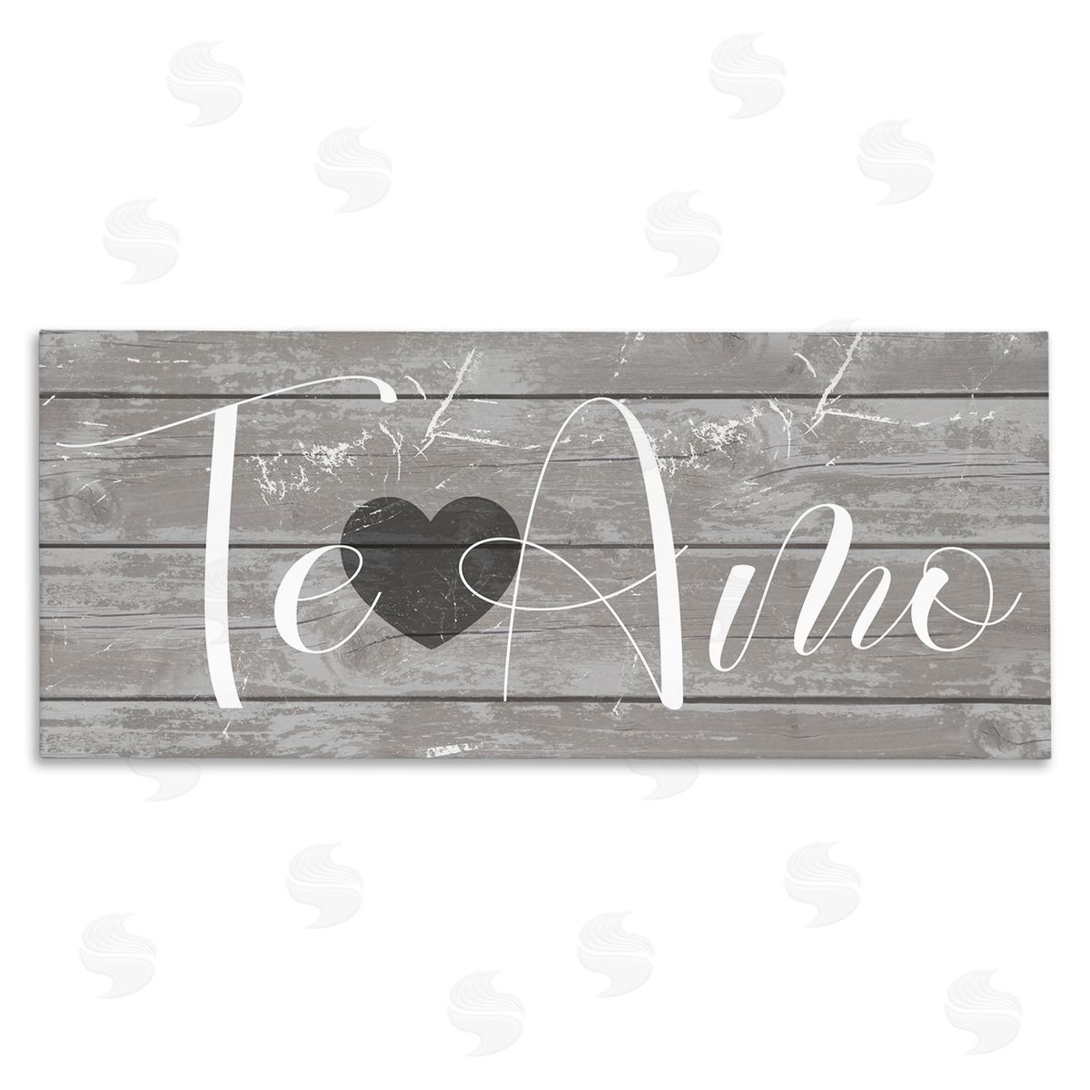 Te Amo Rustic Grey Canvas Wall Art, Home Decor by Stupell Studio