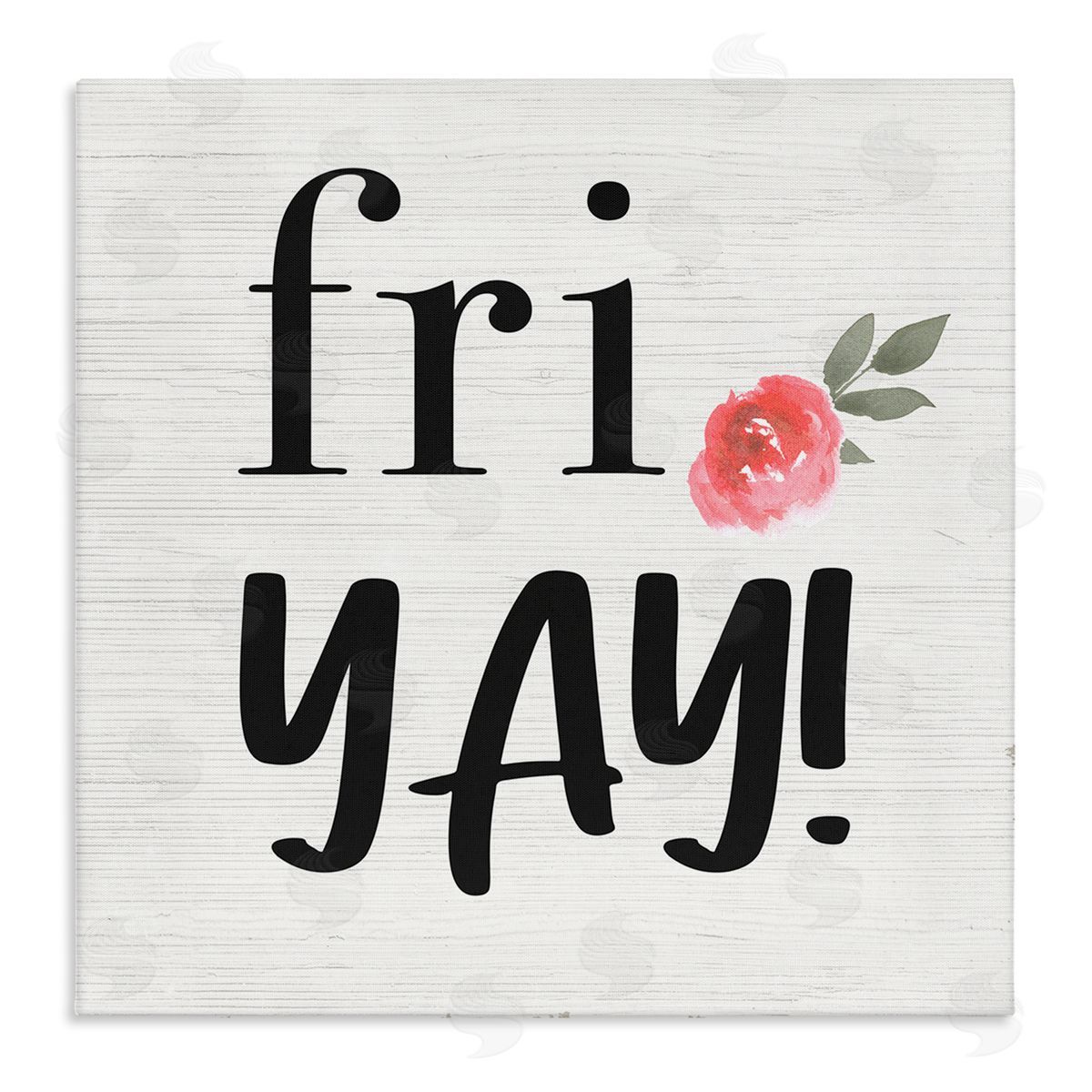 Fri Yay! Pink Flower Canvas Wall Art, Home Decor by Stupell Studio