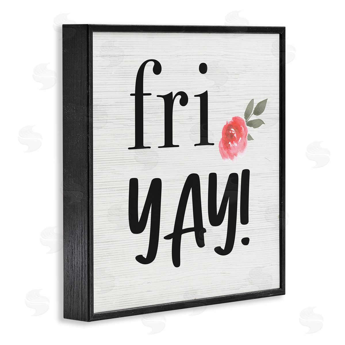 Fri Yay! Pink Flower Black Frame Print Wall Art, Home Decor by Stupell Studio