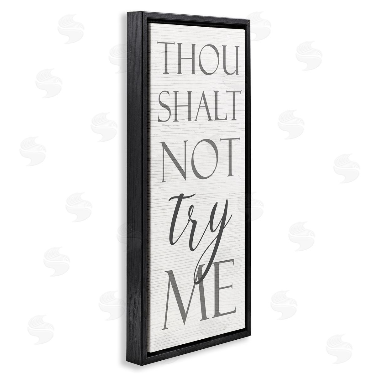 Thou Shalt Not Try Me Black Floating Frame Canvas Wall Art, Home Decor by Stupell Studio