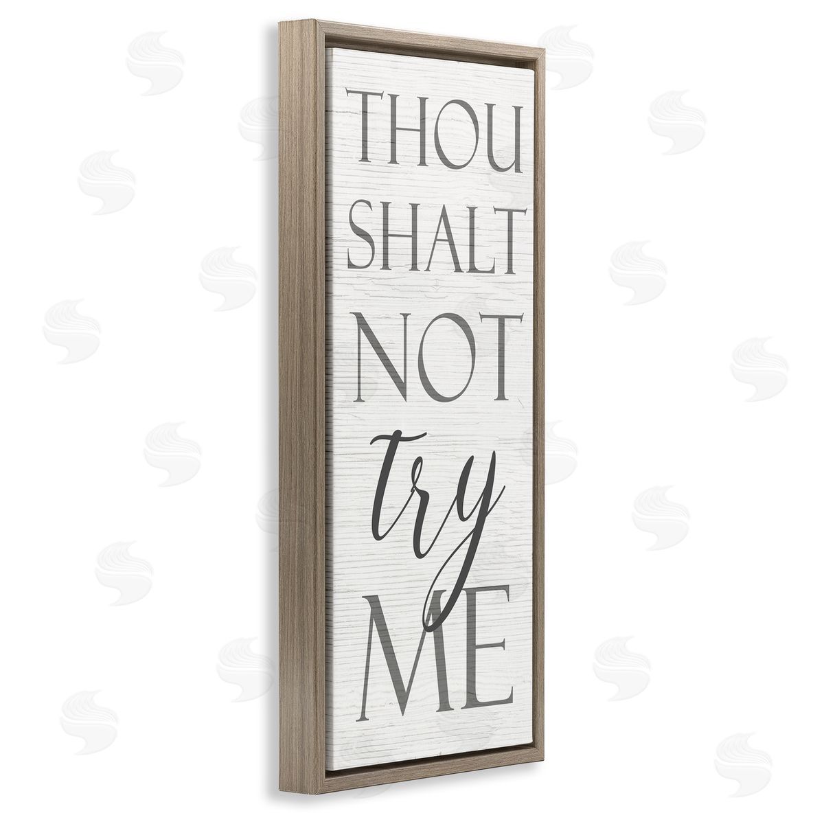 Thou Shalt Not Try Me Brown Floating Frame Canvas Wall Art, Home Decor by Stupell Studio