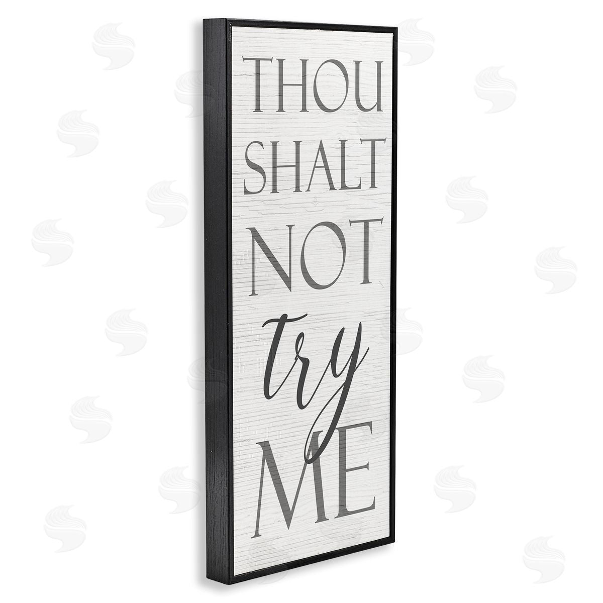 Thou Shalt Not Try Me Black Frame Print Wall Art, Home Decor by Stupell Studio