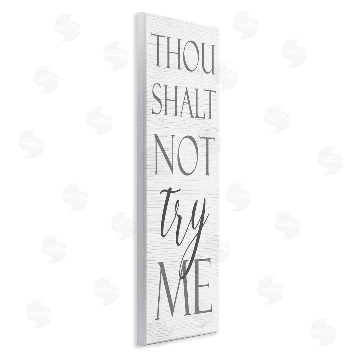 Thou Shalt Not Try Me Wood Plaque Wall Art, Home Decor by Stupell Studio