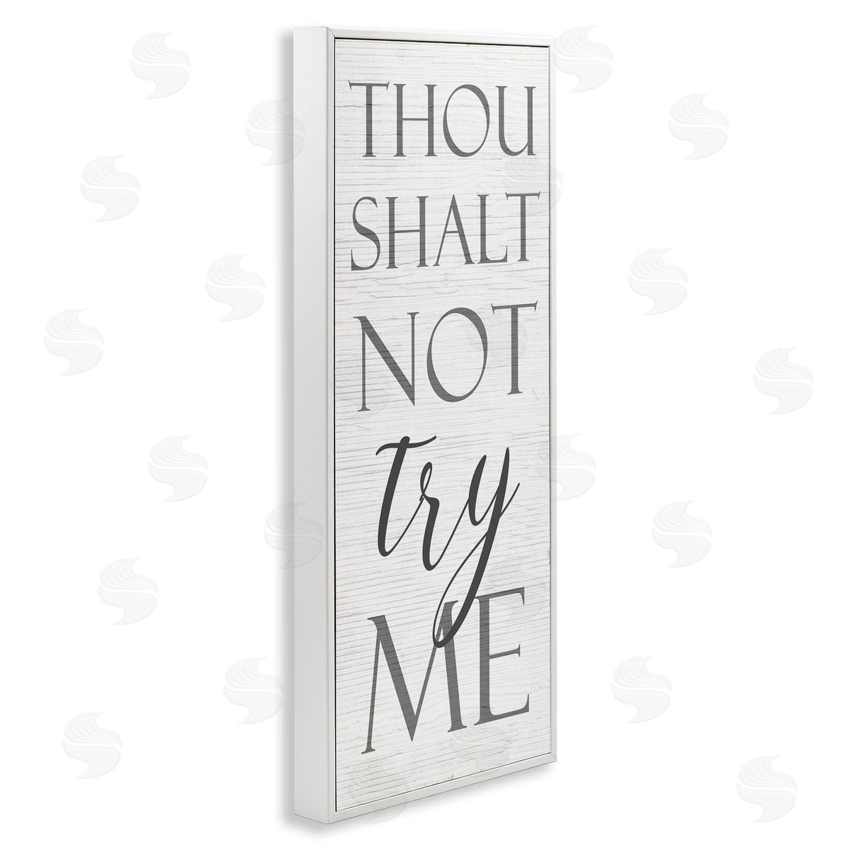 Thou Shalt Not Try Me White Frame Print Wall Art, Home Decor by Stupell Studio