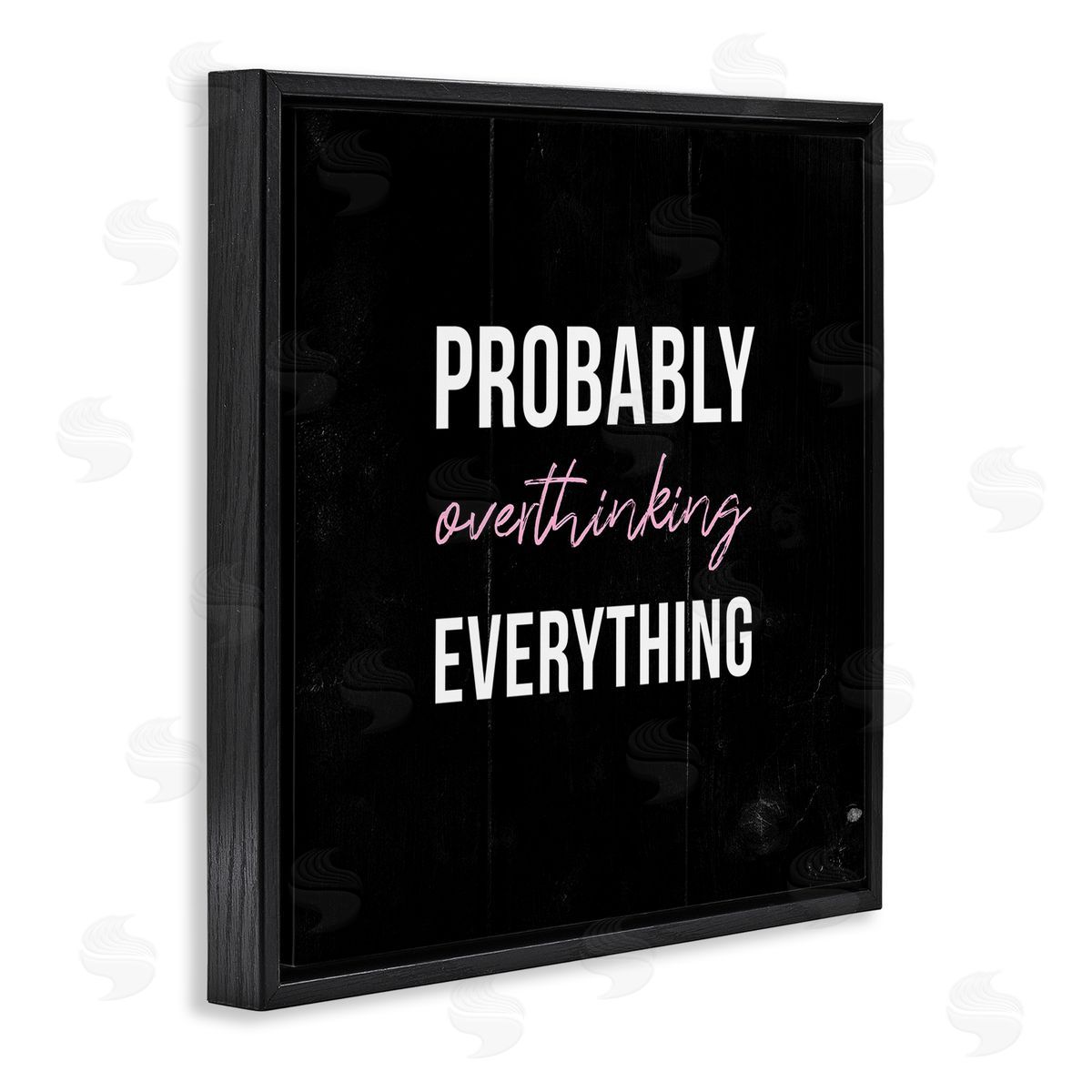 Probably Over Thinking Everything Black Floating Frame Canvas Wall Art, Home Decor by Stupell Studio