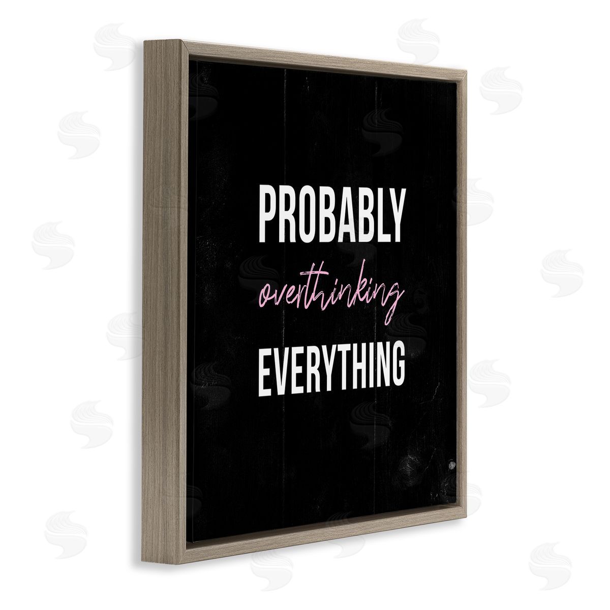 Probably Over Thinking Everything Brown Floating Frame Canvas Wall Art, Home Decor by Stupell Studio