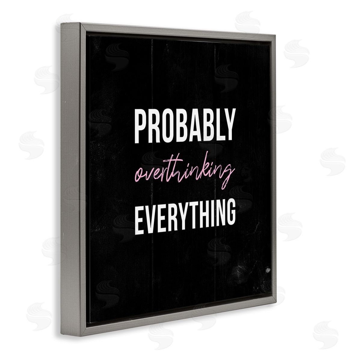 Probably Over Thinking Everything Grey Floating Frame Canvas Wall Art, Home Decor by Stupell Studio