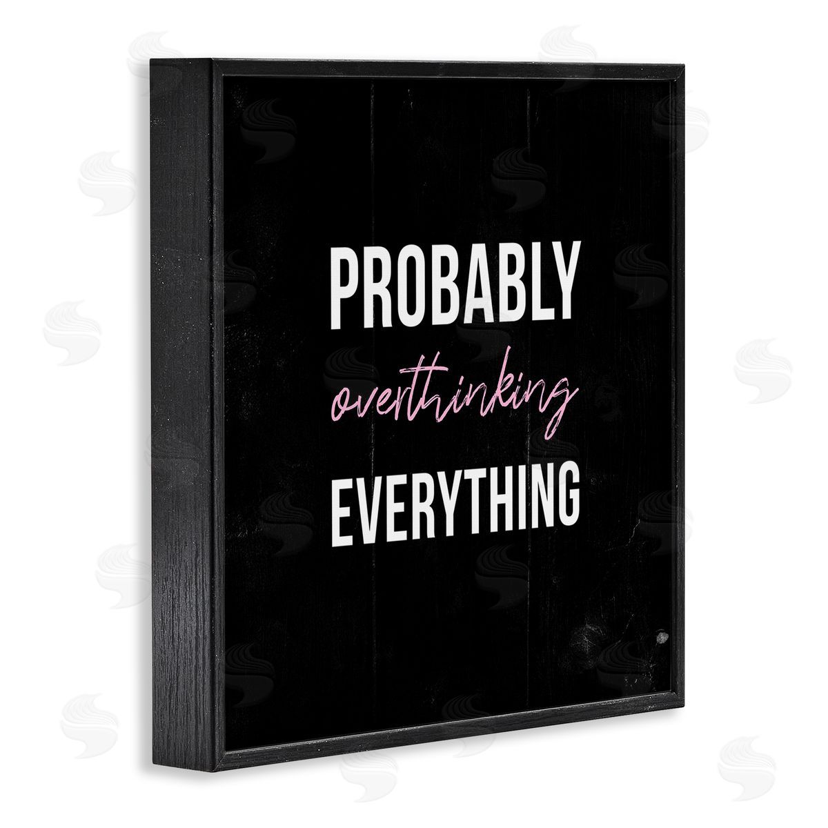 Probably Over Thinking Everything Black Frame Print Wall Art, Home Decor by Stupell Studio