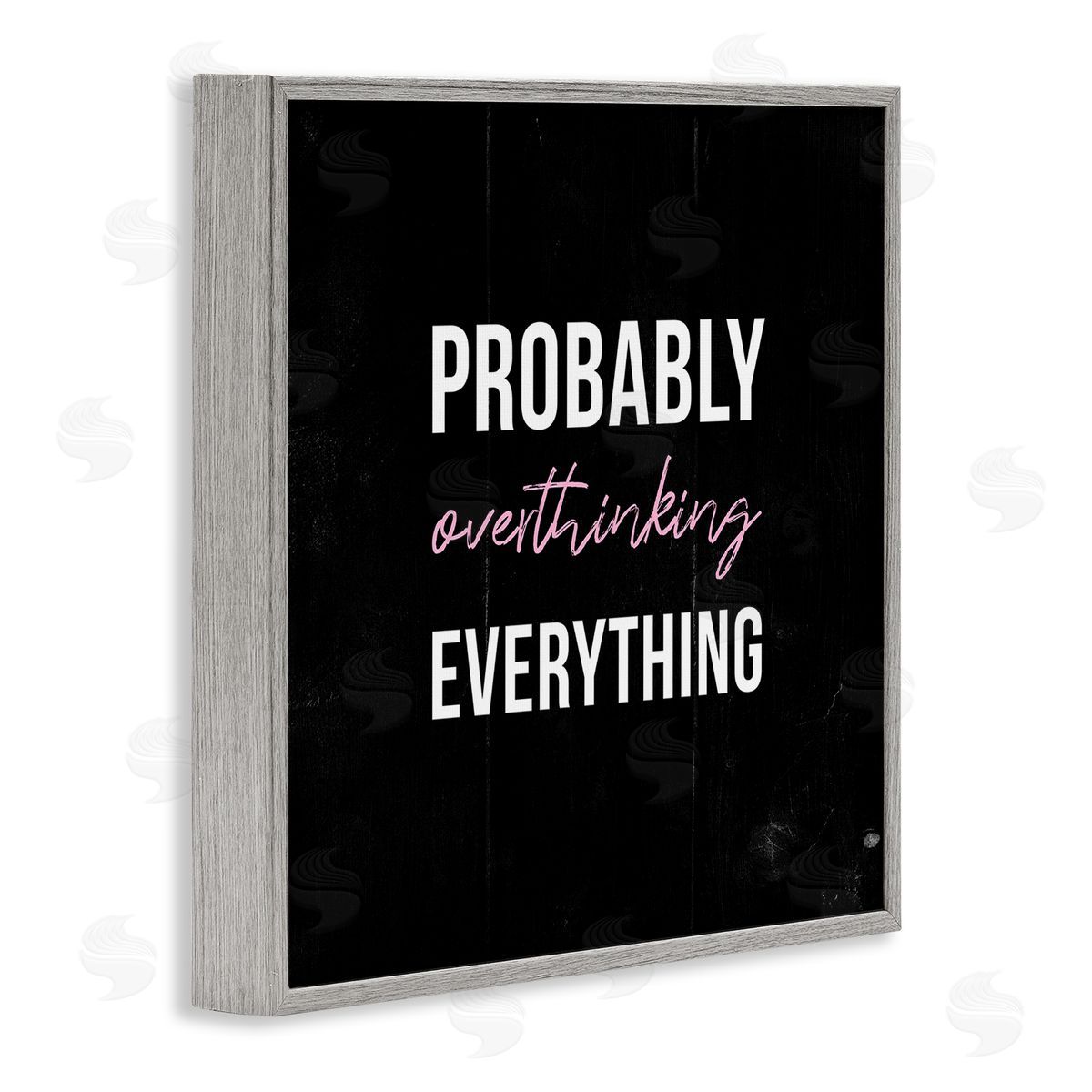 Probably Over Thinking Everything Grey Frame Print Wall Art, Home Decor by Stupell Studio