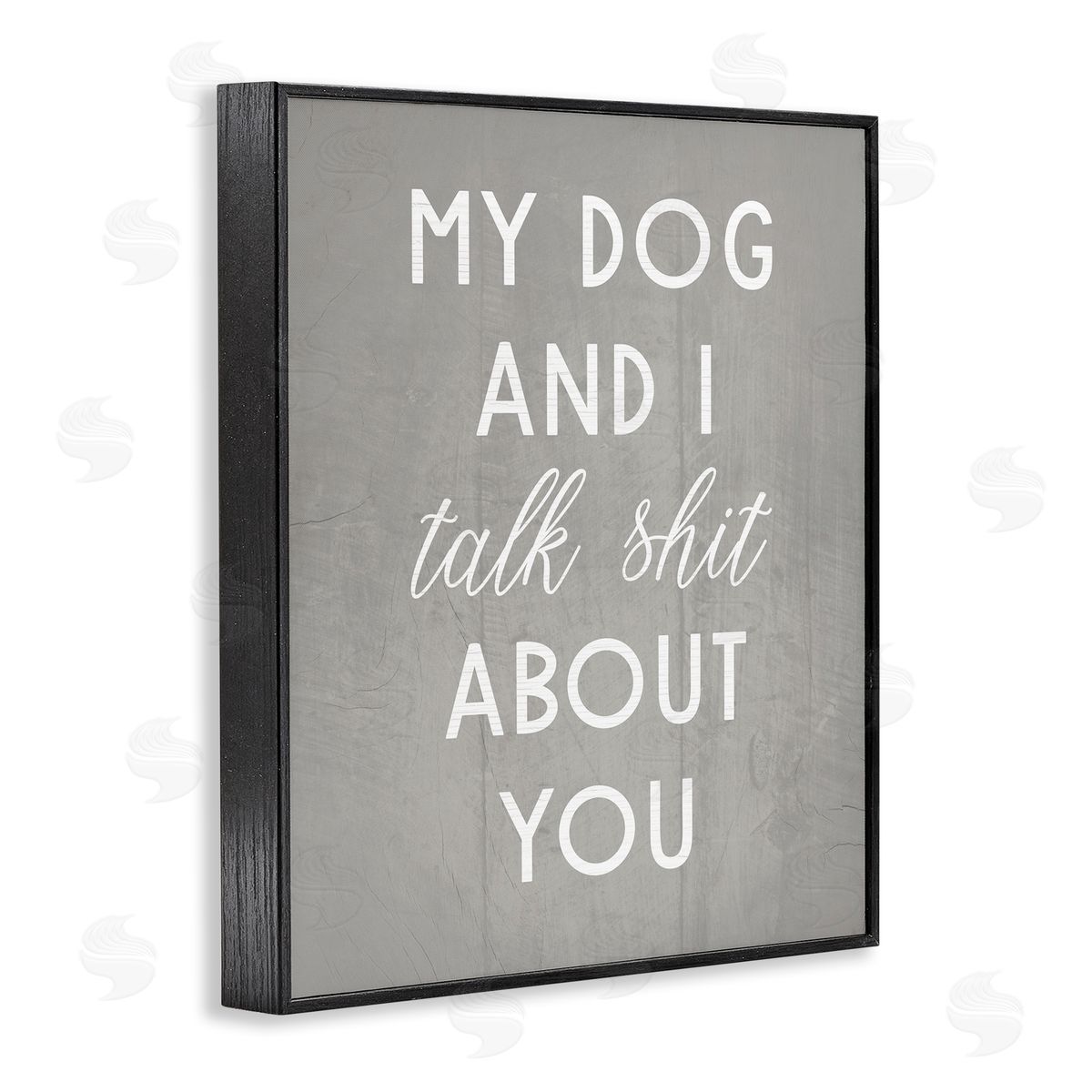 My Dog and I Talk About You Black Frame Print Wall Art, Home Decor by Stupell Studio