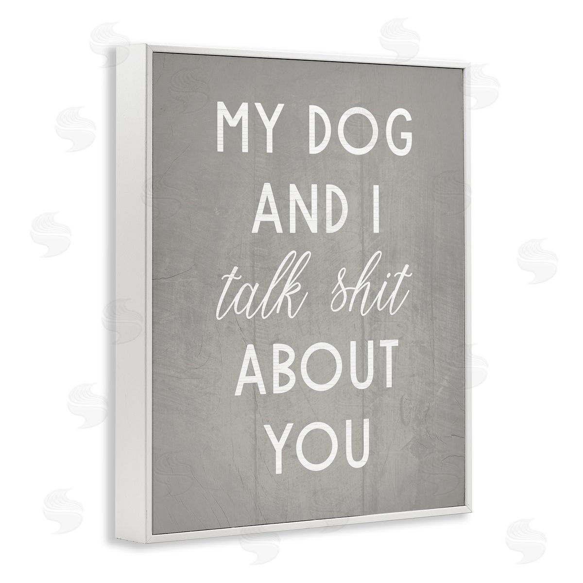 My Dog and I Talk About You White Frame Print Wall Art, Home Decor by Stupell Studio
