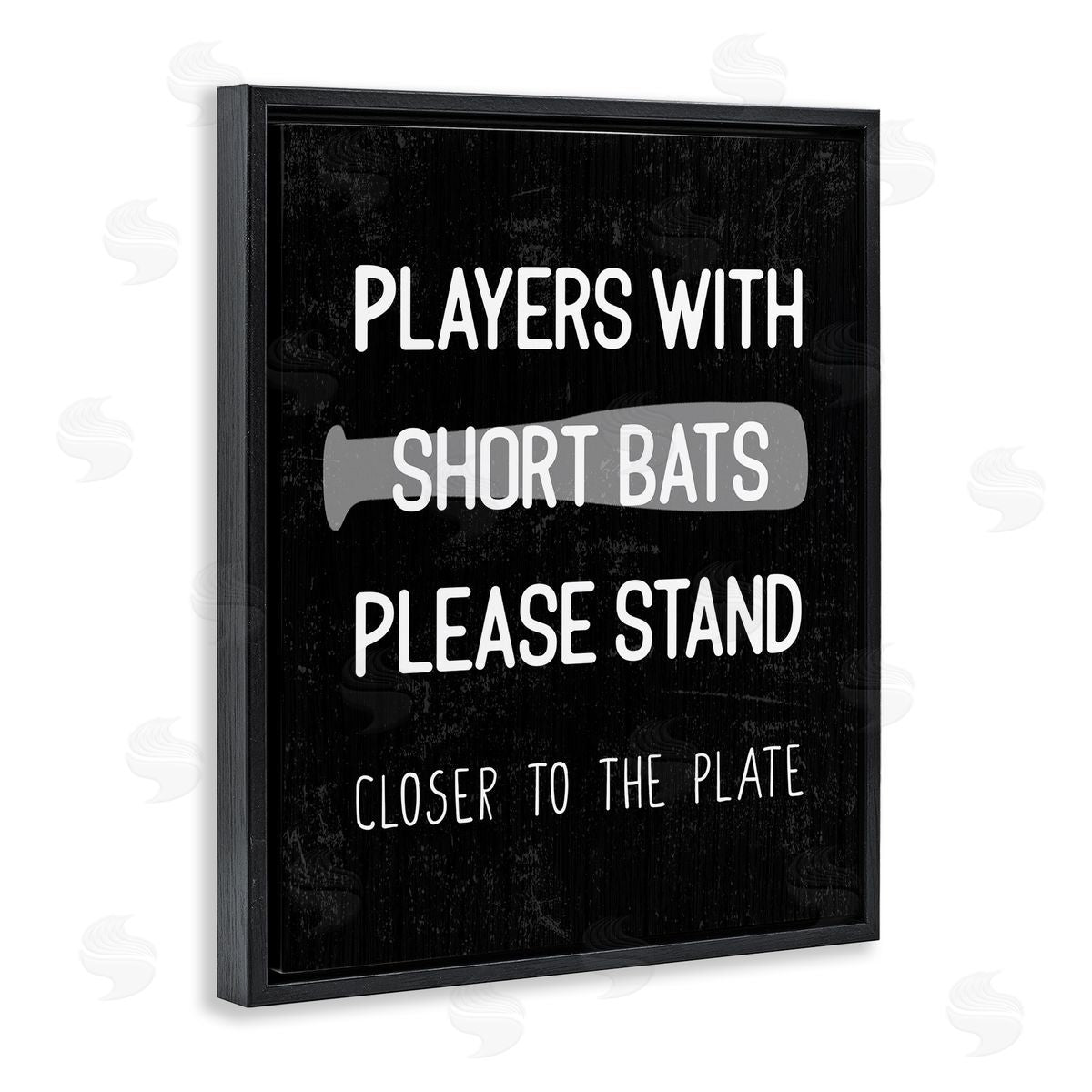 Short Bats Closer to the Plate Black Floating Frame Canvas Wall Art, Home Decor by Stupell Studio
