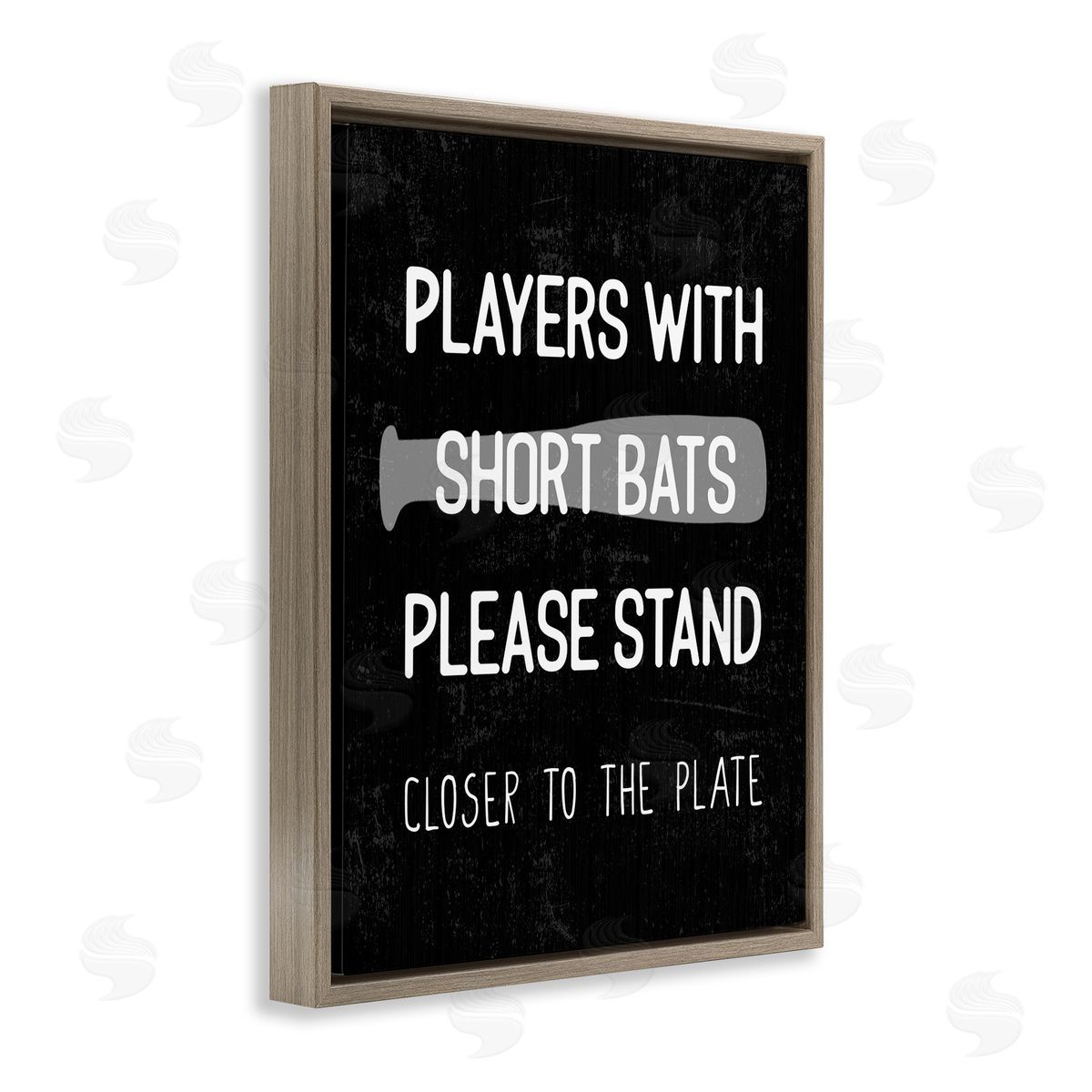 Short Bats Closer to the Plate Brown Floating Frame Canvas Wall Art, Home Decor by Stupell Studio