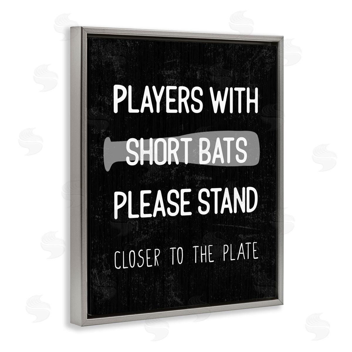 Short Bats Closer to the Plate Grey Floating Frame Canvas Wall Art, Home Decor by Stupell Studio