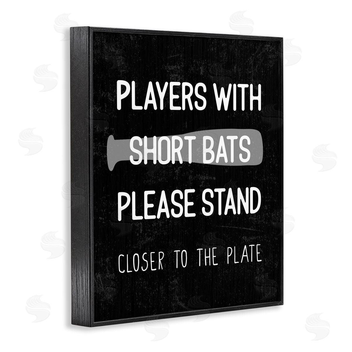 Short Bats Closer to the Plate Black Frame Print Wall Art, Home Decor by Stupell Studio