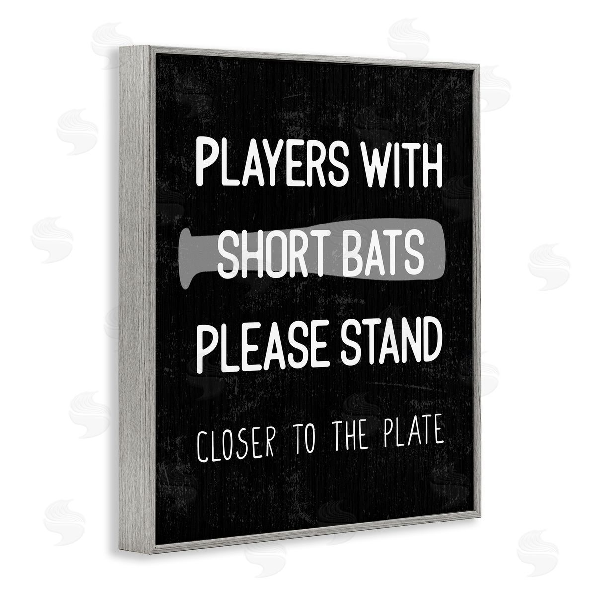 Short Bats Closer to the Plate Grey Frame Print Wall Art, Home Decor by Stupell Studio