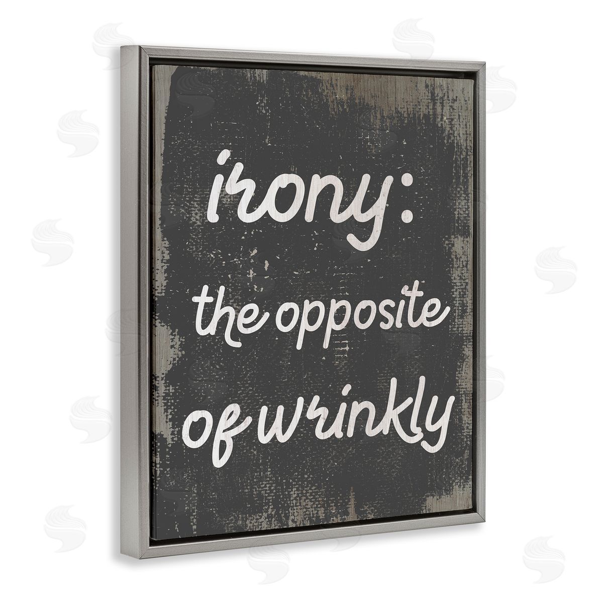 Irony Definition Funny Laundry Grey Floating Frame Canvas Wall Art, Home Decor by Stupell Studio