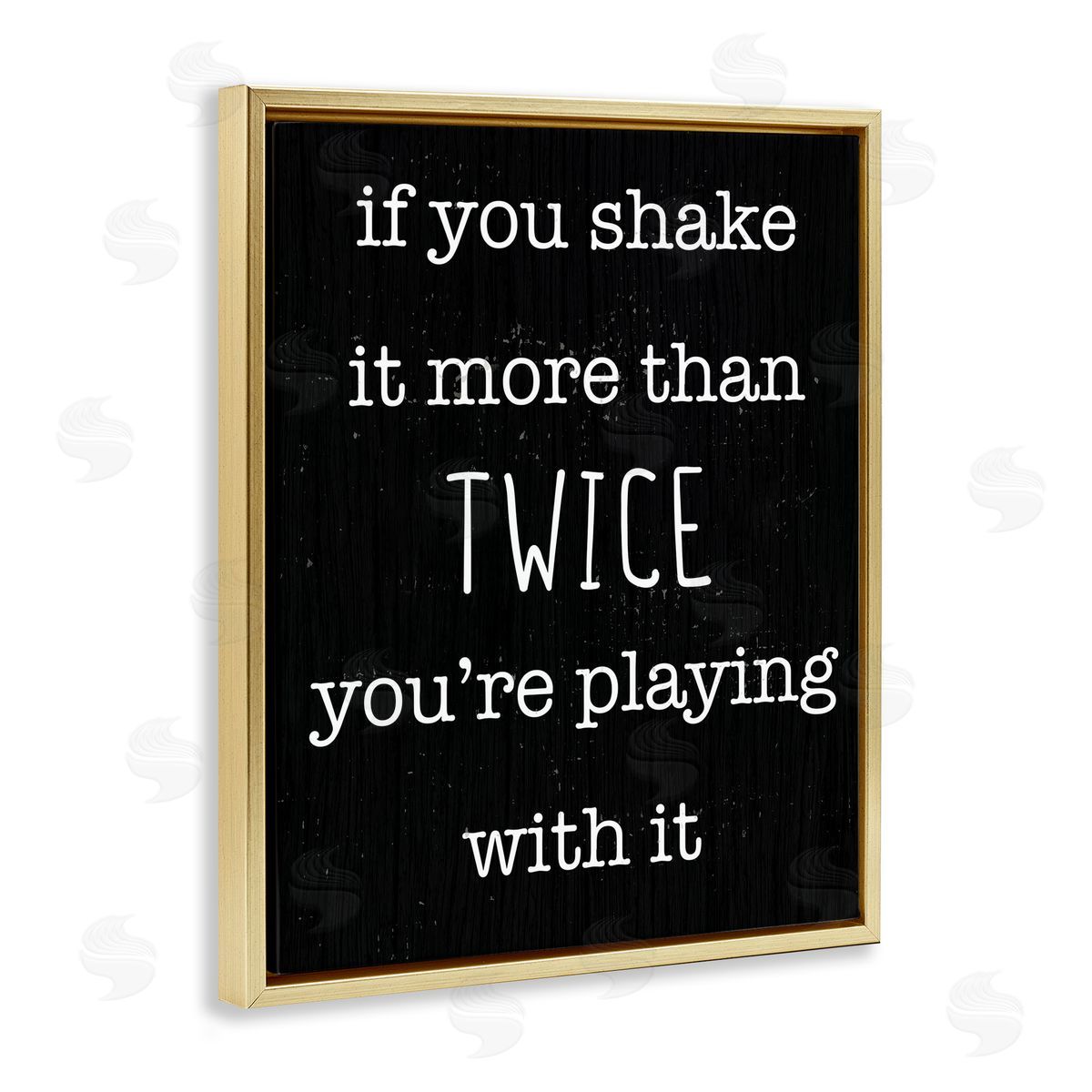 Shake It More Than Twice Gold Floating Frame Canvas Wall Art, Home Decor by Stupell Studio
