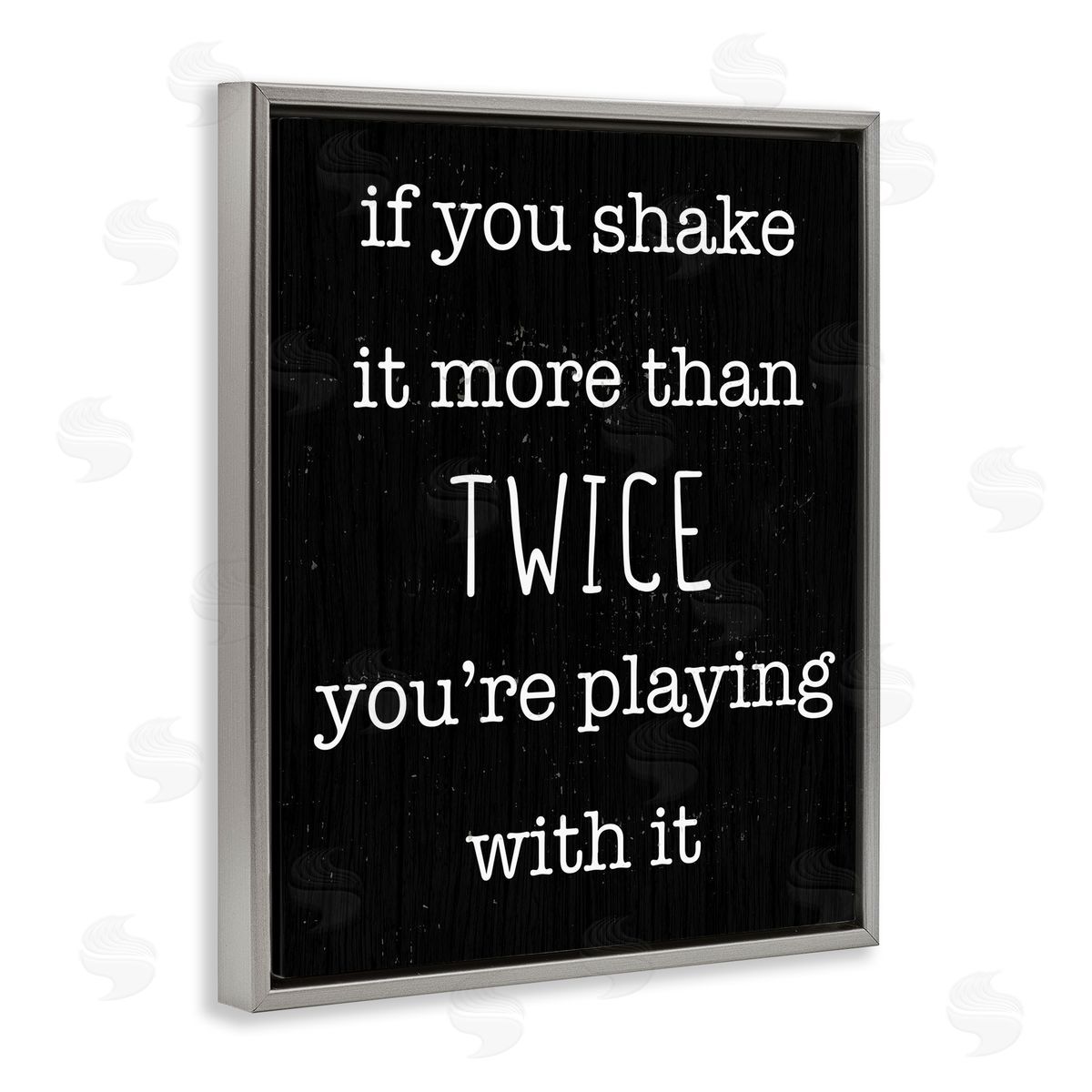 Shake It More Than Twice Grey Floating Frame Canvas Wall Art, Home Decor by Stupell Studio