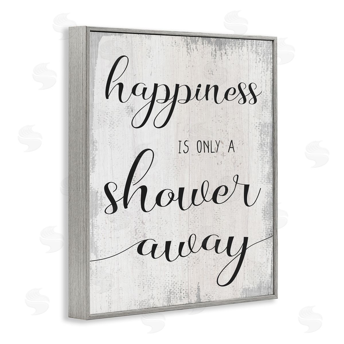 Happiness is a Shower Away Grey Frame Print Wall Art, Home Decor by Stupell Studio