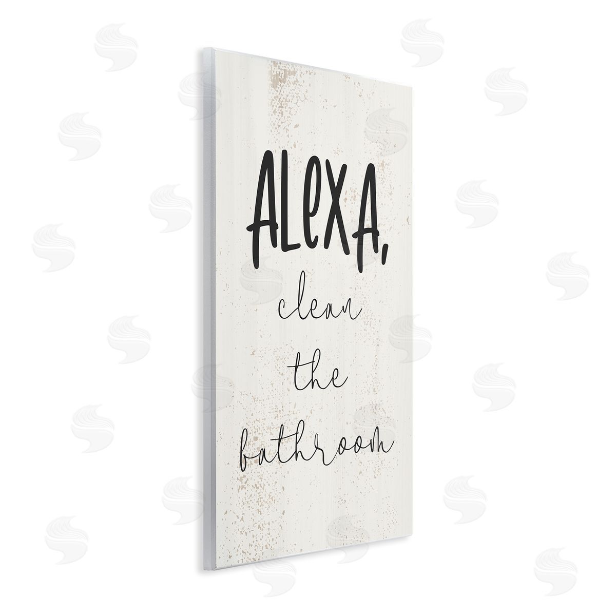 Alexa Clean the Bathroom Wood Plaque Wall Art, Home Decor by Stupell Studio