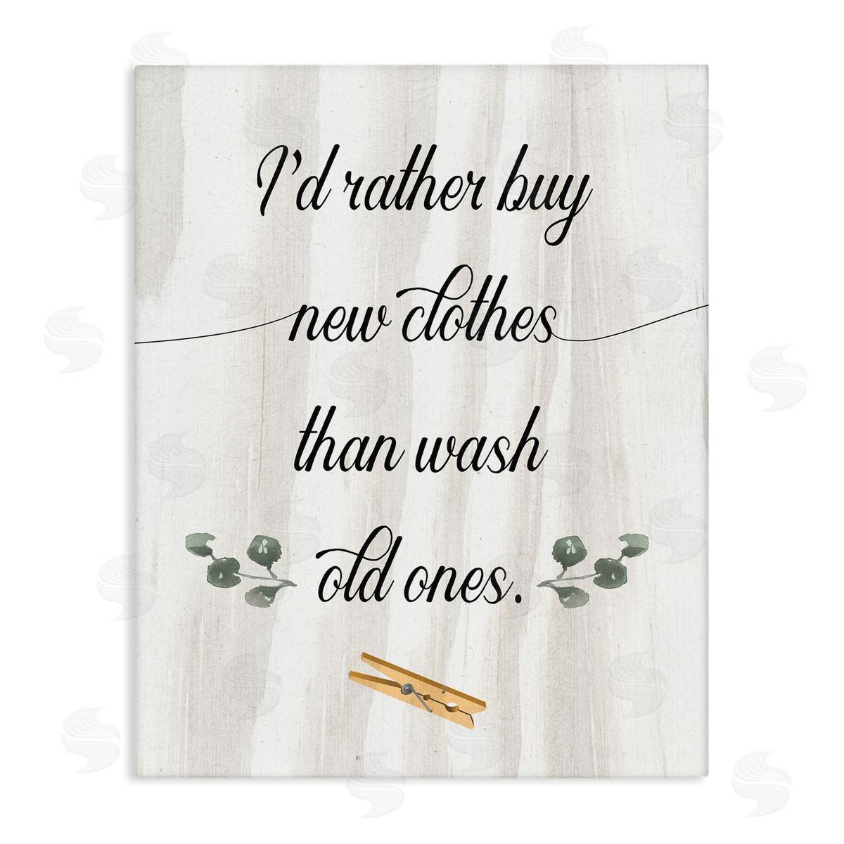 Rather Buy than Wash Clothes Canvas Wall Art, Home Decor by Stupell Studio