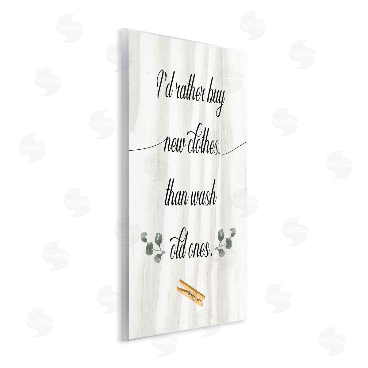 Rather Buy than Wash Clothes Wood Plaque Wall Art, Home Decor by Stupell Studio