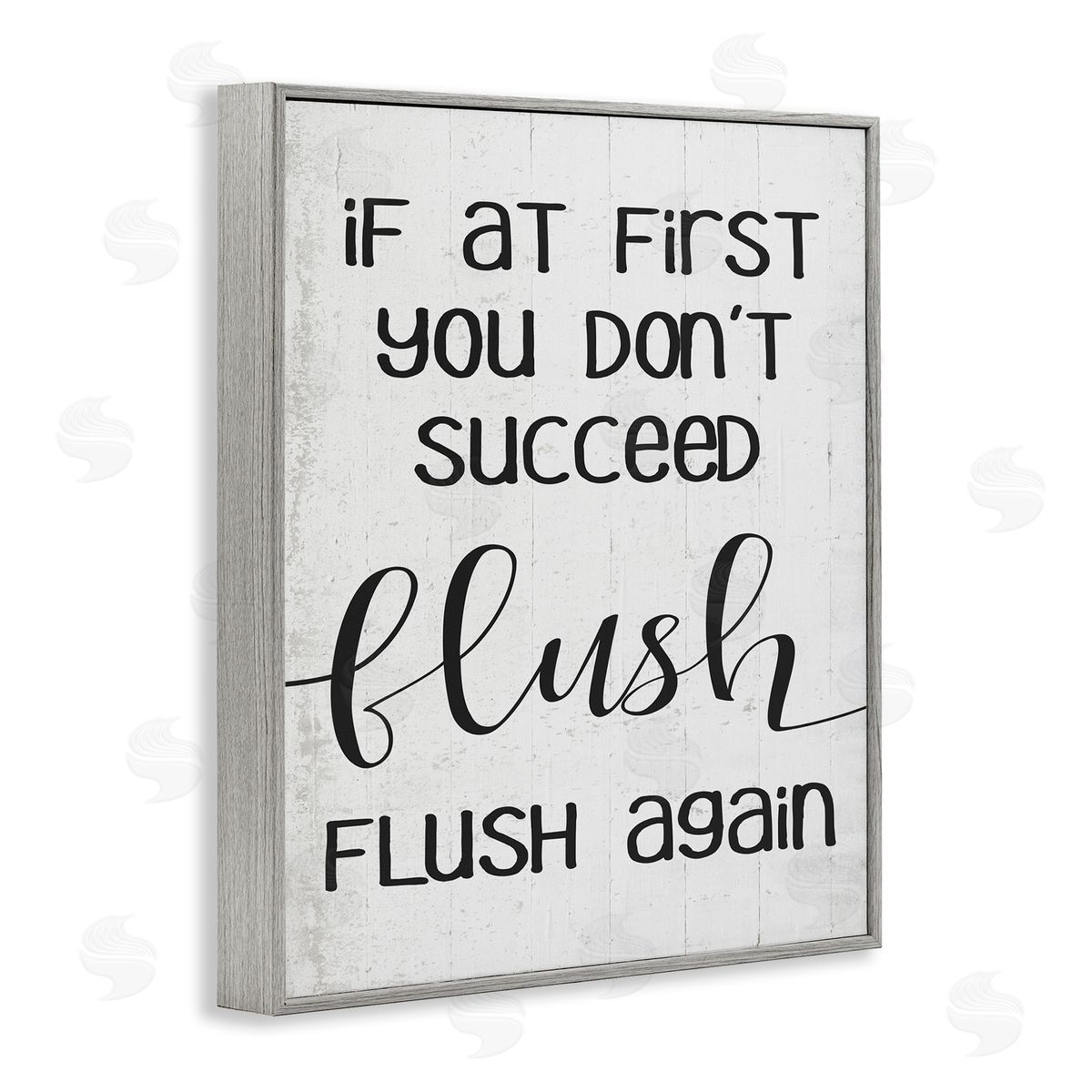 If You Don't Succeed Flush Again Grey Frame Print Wall Art, Home Decor by Stupell Studio