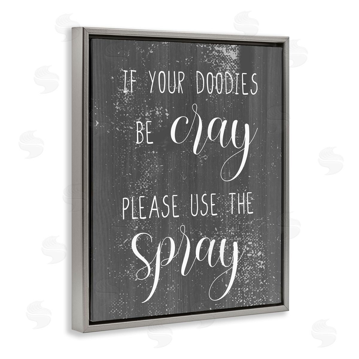 If Your Doodies Be Cray Grey Floating Frame Canvas Wall Art, Home Decor by Stupell Studio
