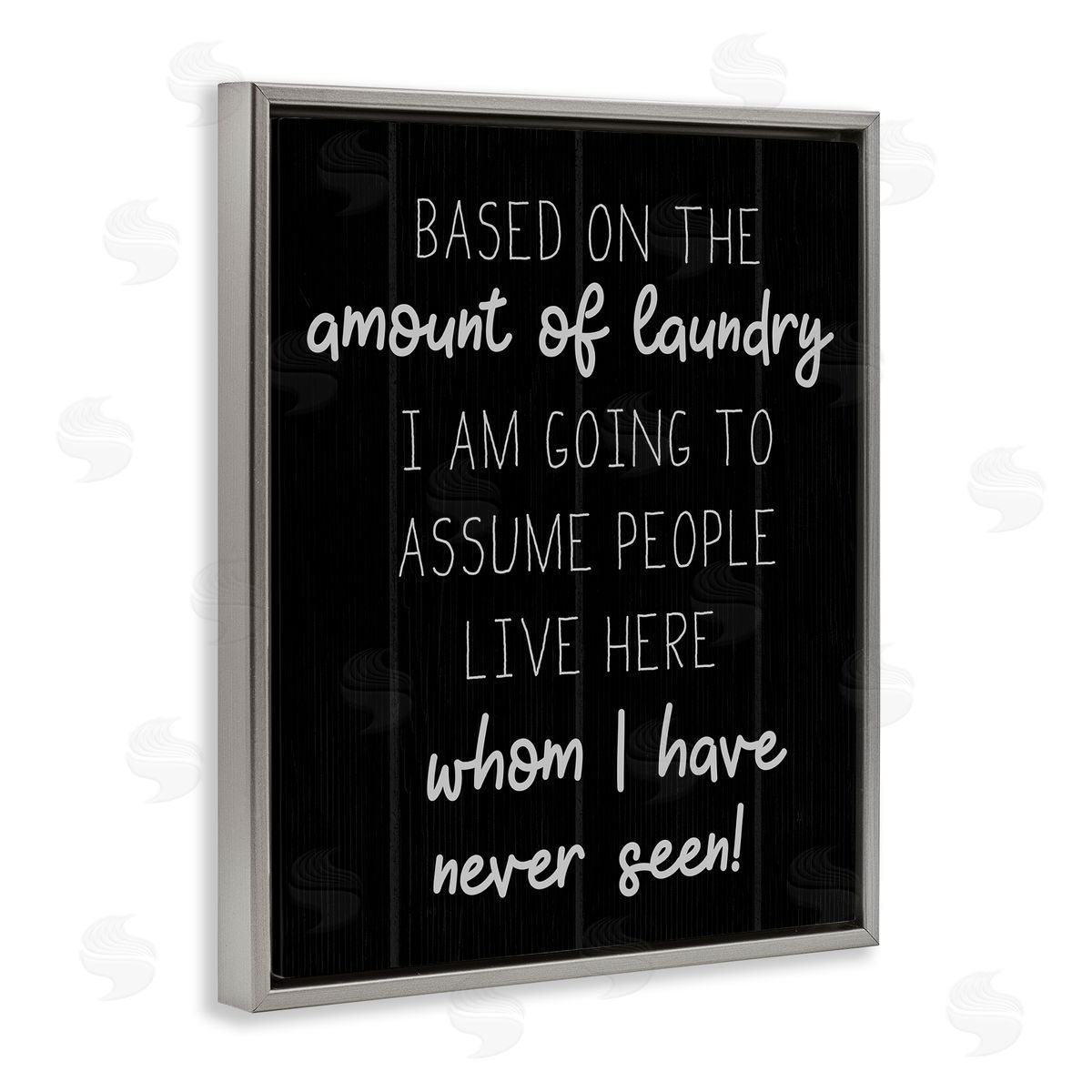More Laundry Than People Grey Floating Frame Canvas Wall Art, Home Decor by Stupell Studio