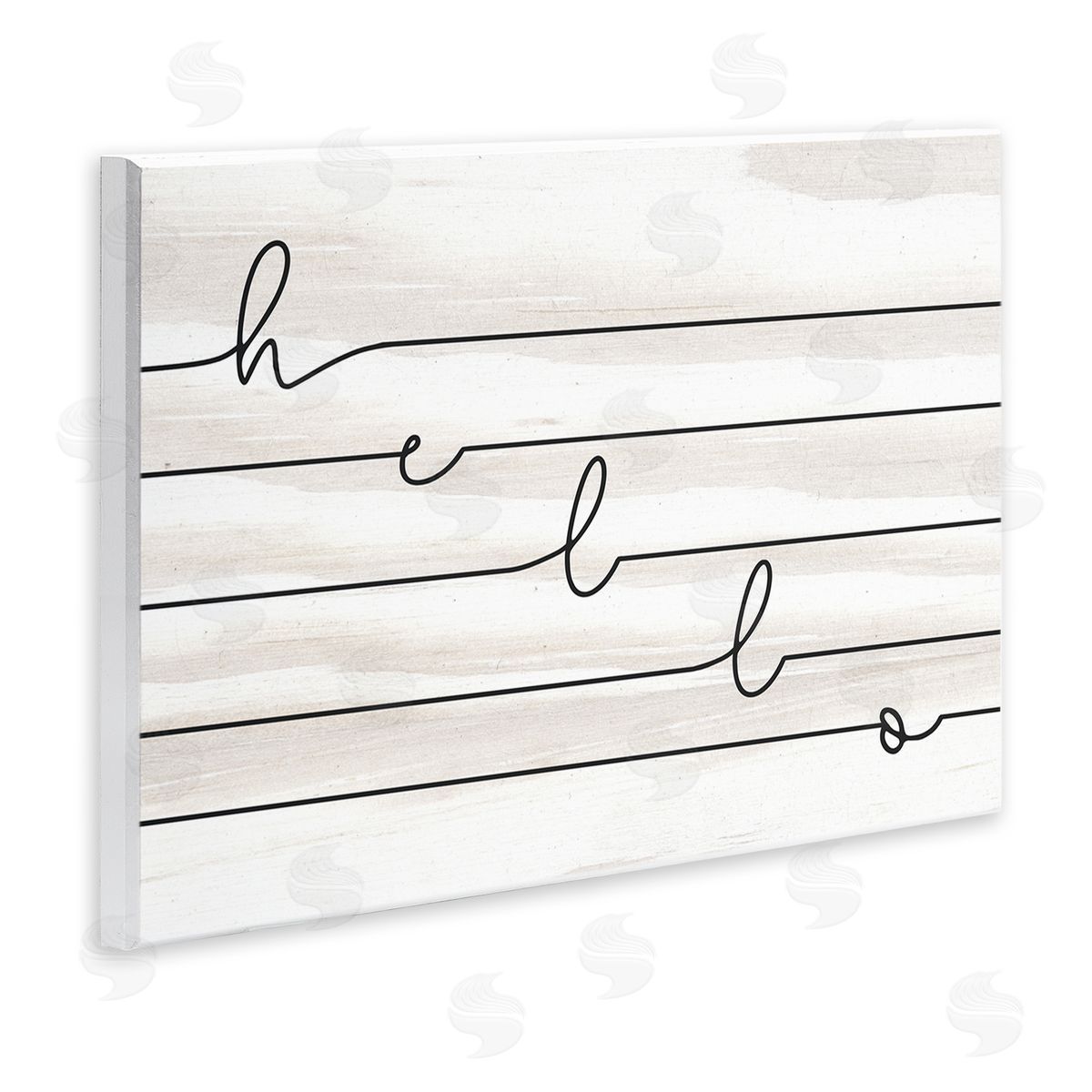 Hello Greeting Striped Typography Wood Plaque Wall Art, Home Decor by Stupell Studio