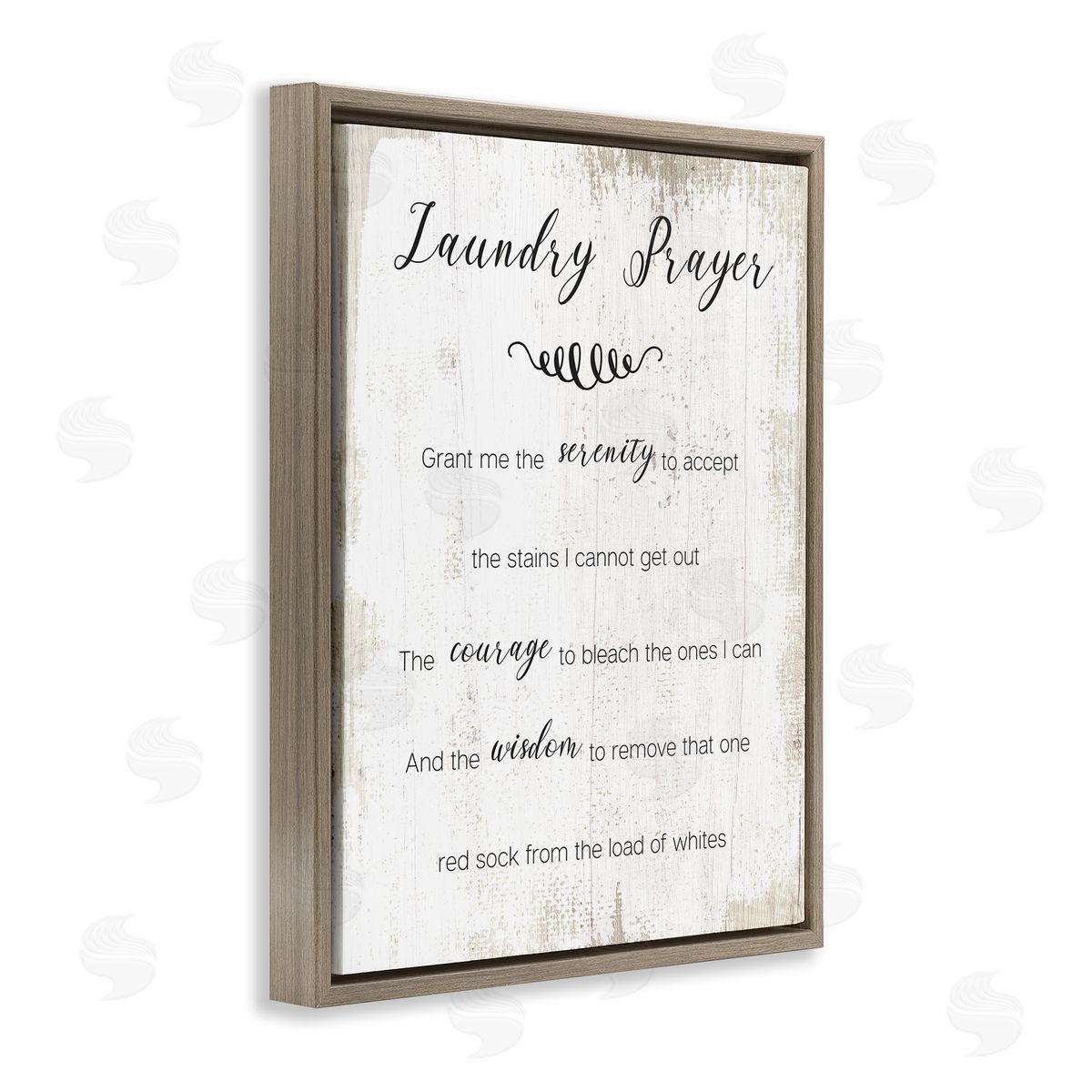 Laundry Prayer for Serenity Brown Floating Frame Canvas Wall Art, Home Decor by Stupell Studio