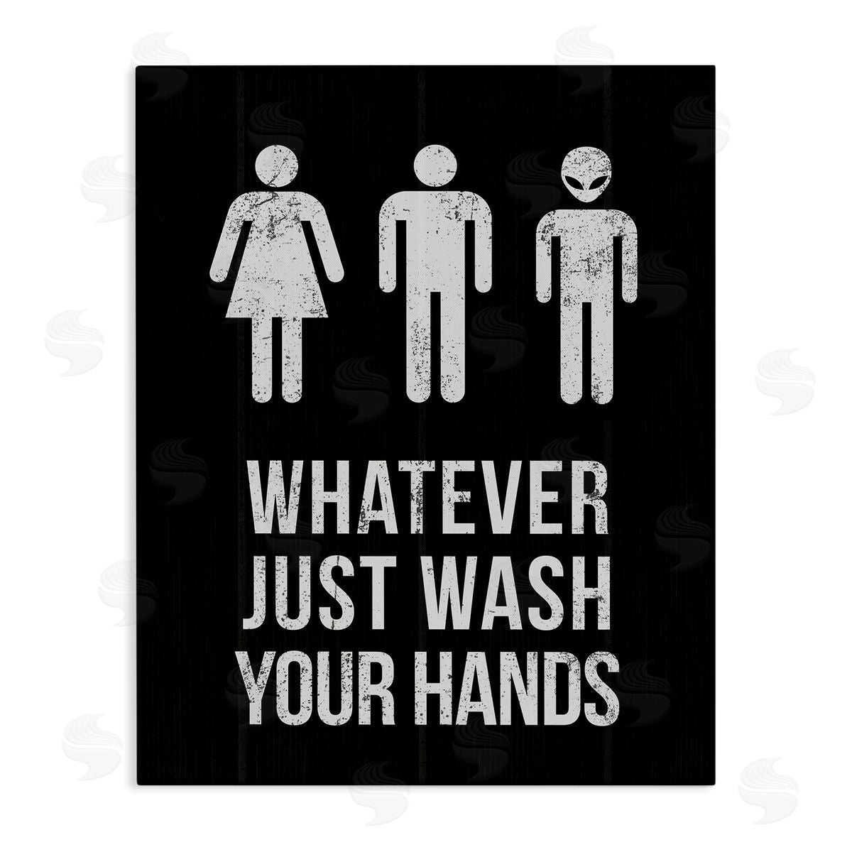 Wash Hands Whatever Alien Canvas Wall Art, Home Decor by Stupell Studio